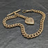 British Antique Rolled Gold Albert Chain 9ct Gold Heart Locket Fob
